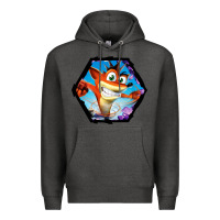 Charcoal Heather CRASH BANDICOOT LEGENDS Premium Hoodie - linhVisuals