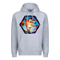 Heather Grey CRASH BANDICOOT LEGENDS Premium Hoodie - linhVisuals