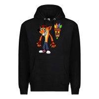 Black CRASH BANDICOOT Premium Hoodie - linhVisuals