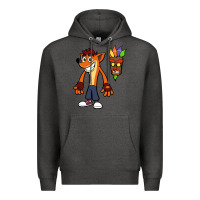 Charcoal Heather CRASH BANDICOOT Premium Hoodie - linhVisuals