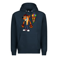 Navy CRASH BANDICOOT Premium Hoodie - linhVisuals