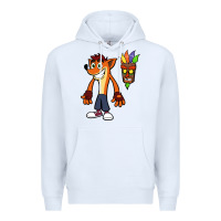 White CRASH BANDICOOT Premium Hoodie - linhVisuals