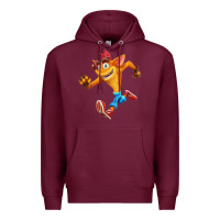 Burgundy CRASH BANDICOOT Premium Hoodie - linhVisuals