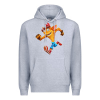 Heather Grey CRASH BANDICOOT Premium Hoodie - linhVisuals