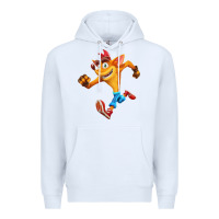 White CRASH BANDICOOT Premium Hoodie - linhVisuals