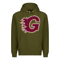 Army Green guildford flames Premium Hoodie - linhVisuals
