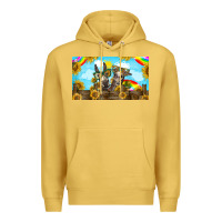 Antique Gold 2 donkeys sunflower Premium Hoodie - BarkalooDesign