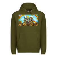 Army Green 2 donkeys sunflower Premium Hoodie - BarkalooDesign