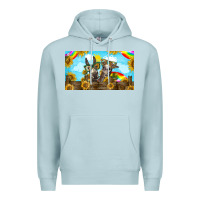 Blue Mist 2 donkeys sunflower Premium Hoodie - BarkalooDesign