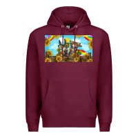 Burgundy 2 donkeys sunflower Premium Hoodie - BarkalooDesign