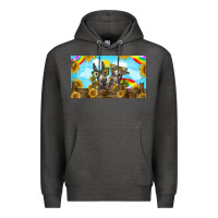 Charcoal Heather 2 donkeys sunflower Premium Hoodie - BarkalooDesign