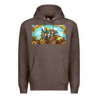 Coffee 2 donkeys sunflower Premium Hoodie - BarkalooDesign