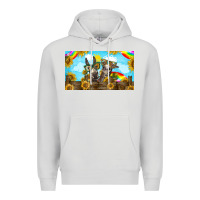 Dove Grey 2 donkeys sunflower Premium Hoodie - BarkalooDesign