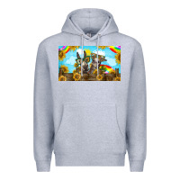 Heather Grey 2 donkeys sunflower Premium Hoodie - BarkalooDesign