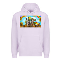 Lilac 2 donkeys sunflower Premium Hoodie - BarkalooDesign