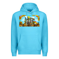 Ocean Blue 2 donkeys sunflower Premium Hoodie - BarkalooDesign