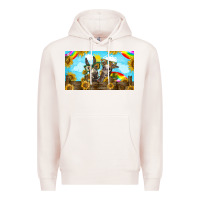 Pale Pink 2 donkeys sunflower Premium Hoodie - BarkalooDesign