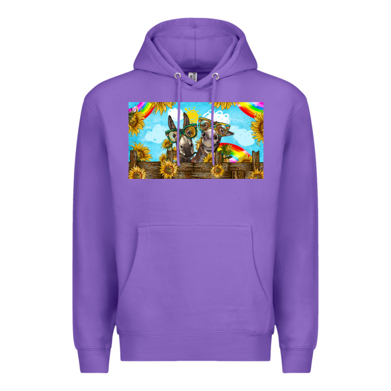 2 Donkeys Sunflower Premium Hoodie by BarkalooDesign | Teevron