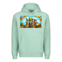 Seafoam 2 donkeys sunflower Premium Hoodie - BarkalooDesign