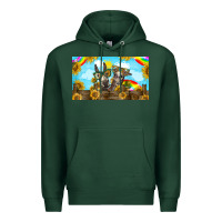 Sports Green 2 donkeys sunflower Premium Hoodie - BarkalooDesign