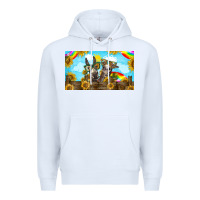White 2 donkeys sunflower Premium Hoodie - BarkalooDesign