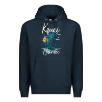 Navy family vacation retro sunset hawaii kauai t shirt Premium Hoodie - linhVisuals