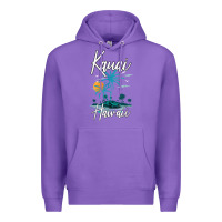 Purple family vacation retro sunset hawaii kauai t shirt Premium Hoodie - linhVisuals