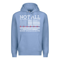 Colony Blue nurses not all superheroes wear caps some wear scrubs nurse supportive Premium Hoodie - linhVisuals
