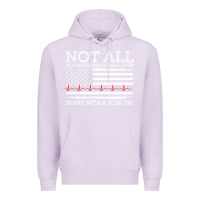 Lilac nurses not all superheroes wear caps some wear scrubs nurse supportive Premium Hoodie - linhVisuals