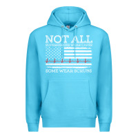 Ocean Blue nurses not all superheroes wear caps some wear scrubs nurse supportive Premium Hoodie - linhVisuals