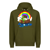 Army Green the rainbow connection Premium Hoodie - linhVisuals