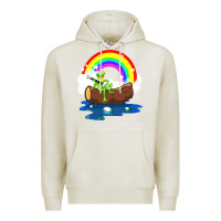 Oatmeal Heather the rainbow connection Premium Hoodie - linhVisuals
