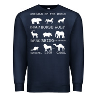 Navy Animals Of The World Premium Sweatshirt - Bettercallsaul
