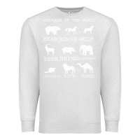 Oatmeal Heather Animals Of The World Premium Sweatshirt - Bettercallsaul