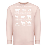 Pale Pink Animals Of The World Premium Sweatshirt - Bettercallsaul