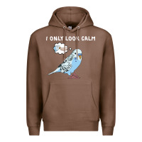 Chestnut parakeet bird biting finger funny i only look calm Premium Hoodie - linhVisuals