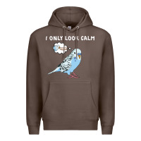 Coffee parakeet bird biting finger funny i only look calm Premium Hoodie - linhVisuals