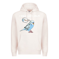 Pale Pink parakeet bird biting finger funny i only look calm Premium Hoodie - linhVisuals