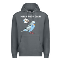 Rock parakeet bird biting finger funny i only look calm Premium Hoodie - linhVisuals