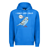 True Royal parakeet bird biting finger funny i only look calm Premium Hoodie - linhVisuals