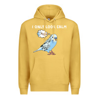 Antique Gold parakeet bird biting finger funny i only look calm Premium Hoodie - linhVisuals