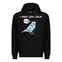 Black parakeet bird biting finger funny i only look calm Premium Hoodie - linhVisuals