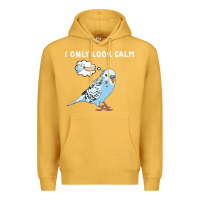 Mustard parakeet bird biting finger funny i only look calm Premium Hoodie - linhVisuals
