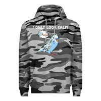 Slate Camo parakeet bird biting finger funny i only look calm Premium Hoodie - linhVisuals
