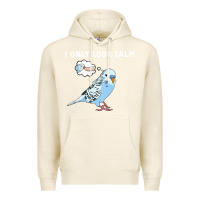 Tofu parakeet bird biting finger funny i only look calm Premium Hoodie - linhVisuals