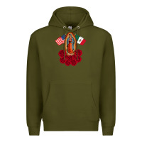 Army Green our lady virgen de guadalupe mexican american flag holiday Premium Hoodie - linhVisuals