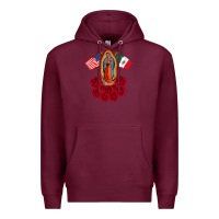 Burgundy our lady virgen de guadalupe mexican american flag holiday Premium Hoodie - linhVisuals