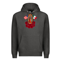 Charcoal Heather our lady virgen de guadalupe mexican american flag holiday Premium Hoodie - linhVisuals