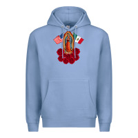 Colony Blue our lady virgen de guadalupe mexican american flag holiday Premium Hoodie - linhVisuals