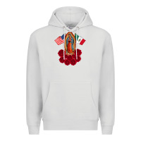 Dove Grey our lady virgen de guadalupe mexican american flag holiday Premium Hoodie - linhVisuals